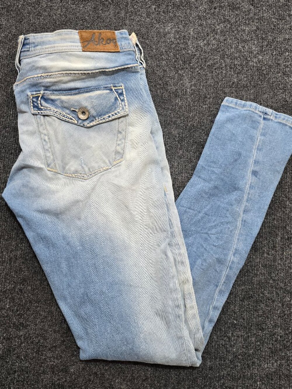 Akoo Men’s Jeans Size 30 Light Wash Denim Stretch Casual Streetwear 99% Cotton S